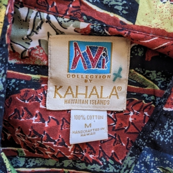 Avi Kahala Hawaiian Shirt Men’s Medium Floral Island Short Sleeve Button Collar - Picture 3 of 3